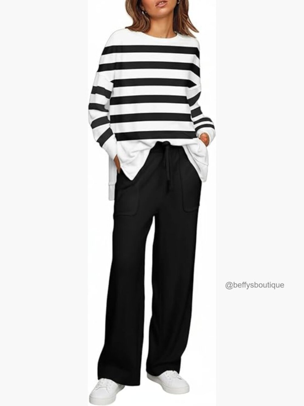 Women's Lounge Set 2-Piece Sweatsuit Wide Leg Pants Loose Fit Medium